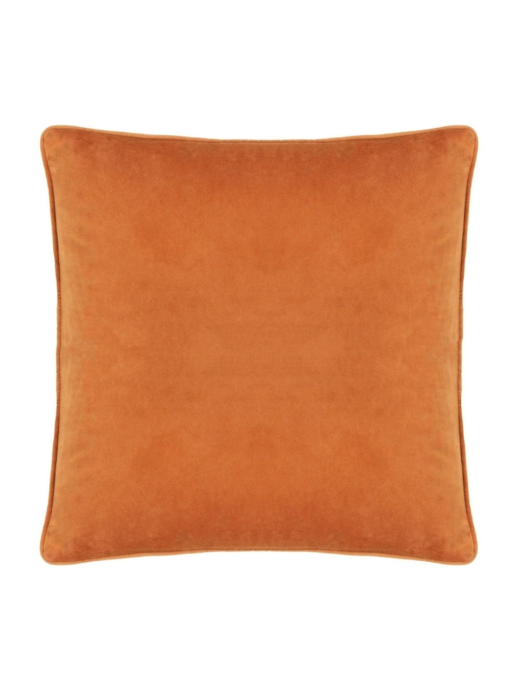 Furn Cloud Dust or Ginger Gretel Velvet Piped Cushion - Image 4 of 4