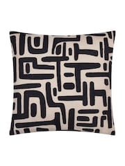HÖEM Black Brooke Embroidered 100% Cotton Cushion - Image 1 of 4