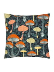 Furn Black Garett Abstract Mushroom 100% Cotton Cushion - Image 1 of 4