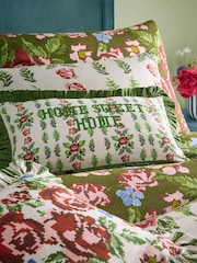 Furn Willow Green Feeoni Ruffle Cotton Cushion - Image 1 of 5