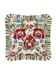 Furn Willow Green Feeoni Ruffle Cotton Cushion - Image 2 of 5