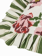 Furn Willow Green Feeoni Ruffle Cotton Cushion - Image 5 of 5