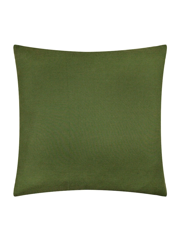 HÖEM Ivy Green Brooke Embroidered 100% Cotton Cushion - Image 2 of 4