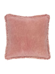 Yard Rosewood Pink 45 x 45cm Bertie 100% Washed Cotton Velvet Cushion - Image 1 of 4