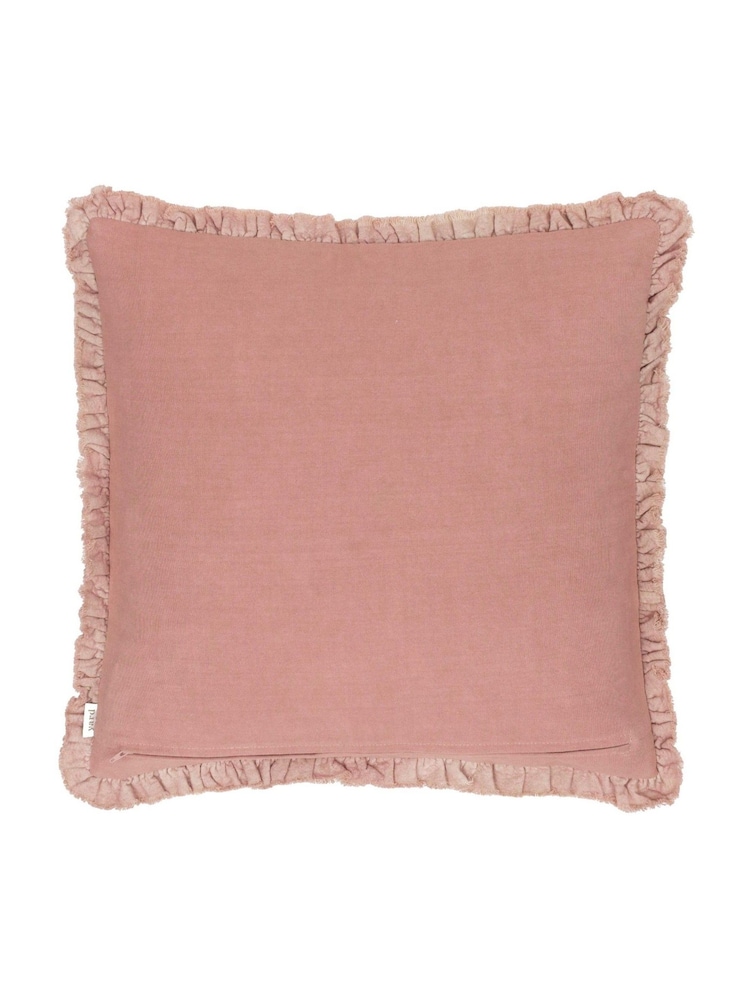Yard Rosewood Pink 45 x 45cm Bertie 100% Washed Cotton Velvet Cushion - Image 2 of 4