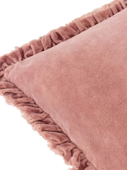 Yard Rosewood Pink 45 x 45cm Bertie 100% Washed Cotton Velvet Cushion - Image 4 of 4