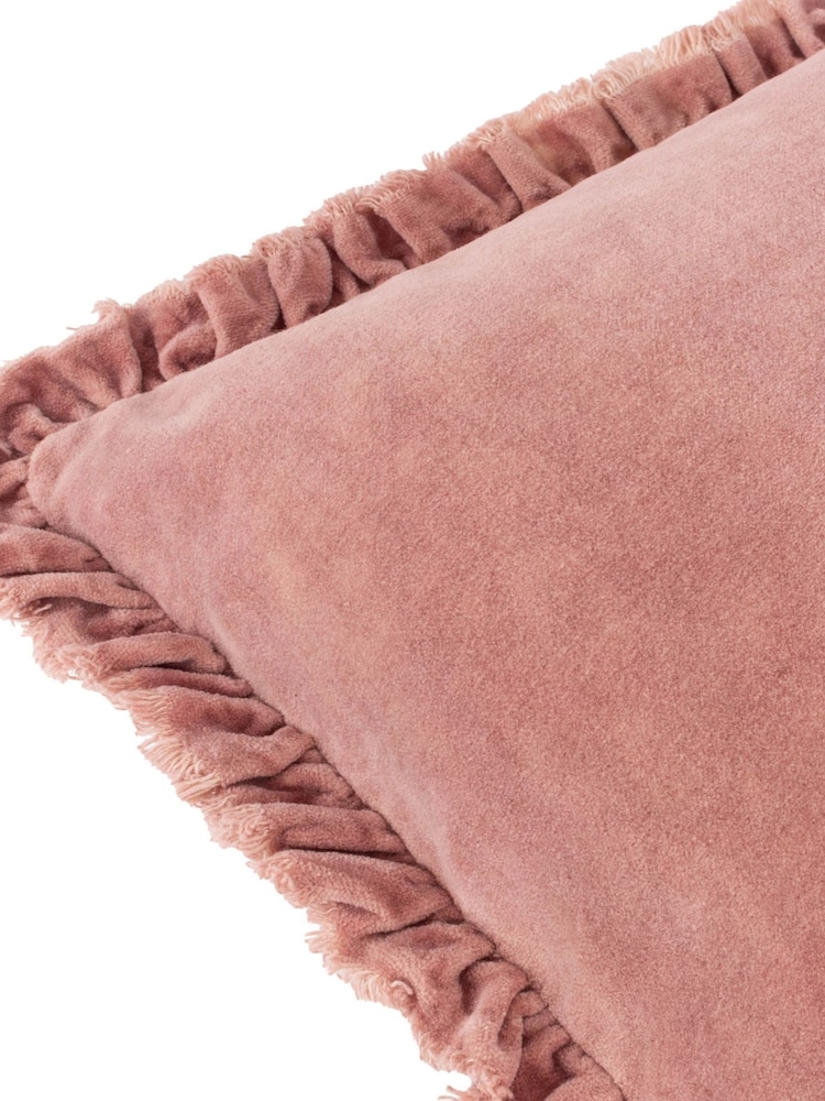 Yard Rosewood Pink 45 x 45cm Bertie 100% Washed Cotton Velvet Cushion - Image 4 of 4