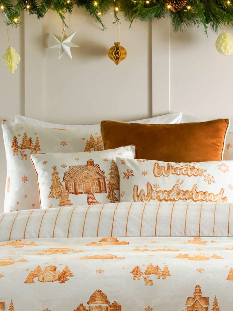 Furn Cloud Dust and Ginger Gretel Winter Wonderland Velvet Cushion - Image 1 of 5