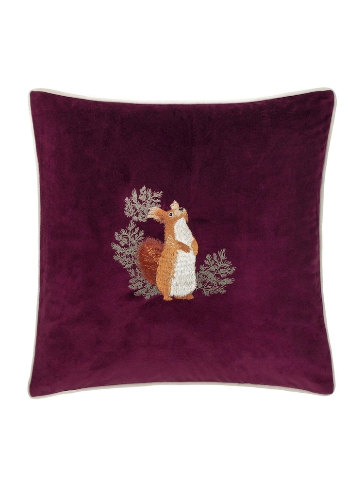 Furn Pineberry Forest Embroidered Piped Cushion - Image 2 of 4