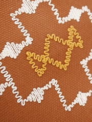 Yard Ginger Yard Cocoa Durdle Embroidered 100% Cotton Cushion - Image 5 of 5