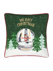 Furn Pine and Red Showtime Velvet Piped Cushion - Image 1 of 4