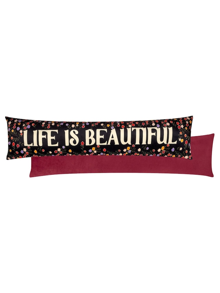 Furn Multicolour La Vida Life Is Beautiful Velvet Draught Excluder - Image 2 of 3 Furn Multicolour La Vida Life Is Beautiful Velvet Draught Excluder - Image 2 of 3