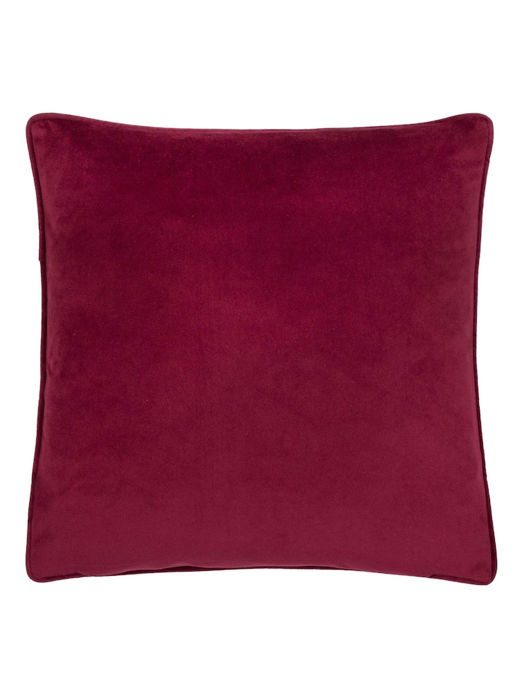Furn Silk Pink Noortje Bows Velvet Piped Cushion - Image 4 of 4