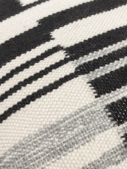 Yard Black Torode Woven Fringed Cotton Cushion - Image 6 of 6