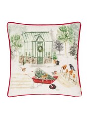 Evans Lichfield Multicolour Winter Garden Piped Cushion - Image 1 of 4