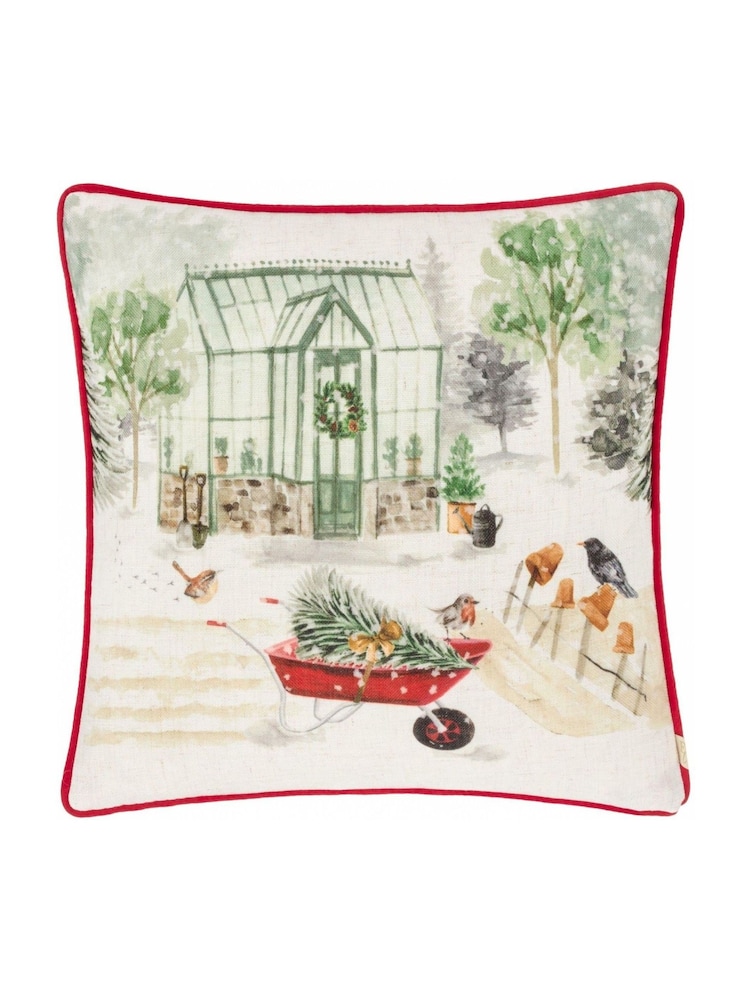 Evans Lichfield Multicolour Winter Garden Piped Cushion - Image 1 of 4