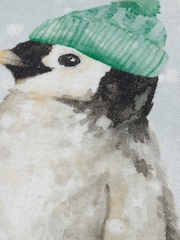 Evans Lichfield Multicolour Winter Penguin Piped Cushion - Image 4 of 4