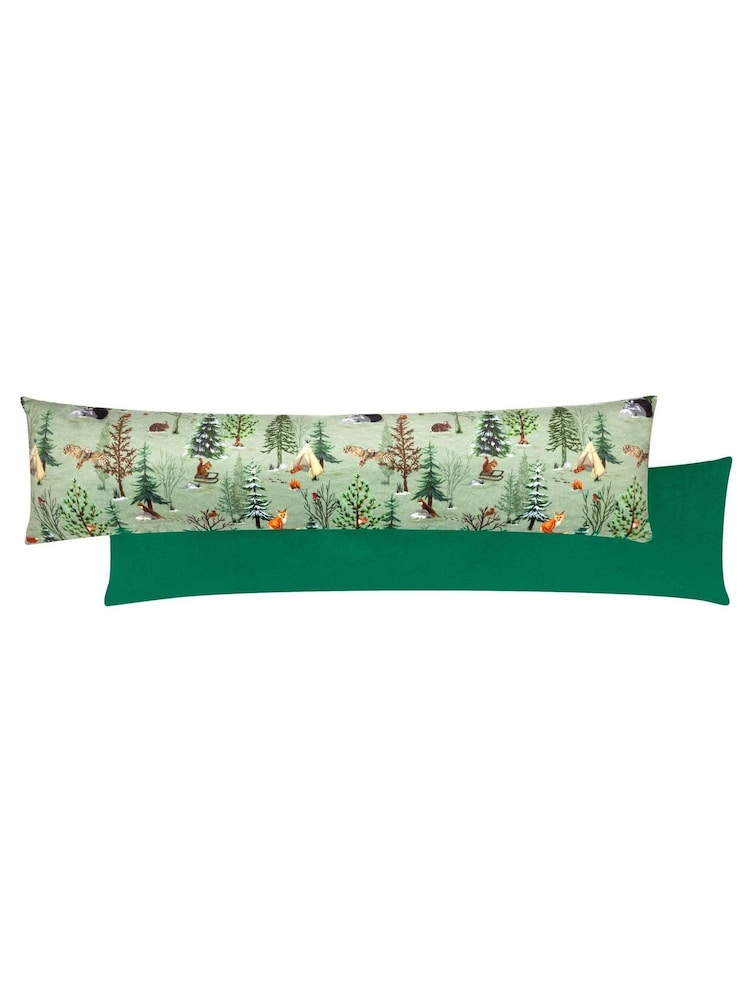 Furn Oak Green Lodge Wood Velvet Draught Excluder - Image 1 of 2