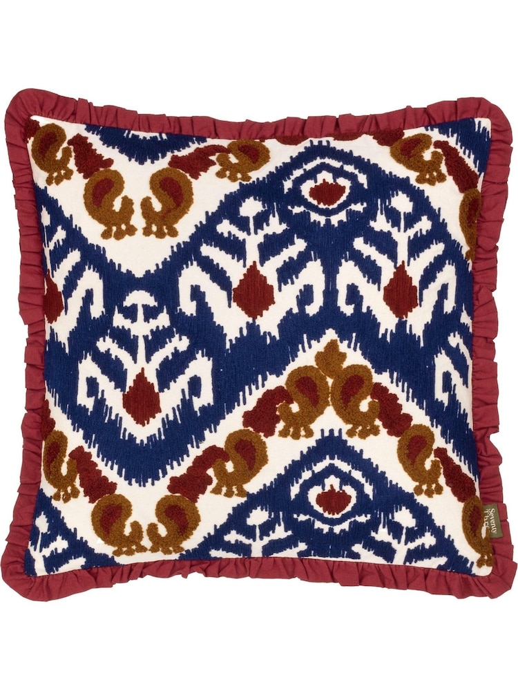 Paoletti Seventy Three Henderson Вышитая подушка Ikat 100% из хлопка - Изображение 1 из 5