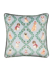 Evans Lichfield Christmas Dog Friends Velvet Piped Cushion - Bild 1 von 5