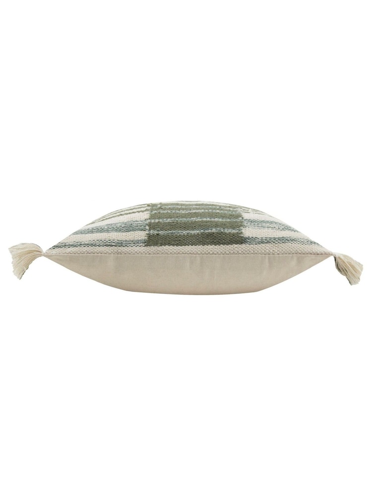 Yard Sage Torode Woven Fringed 100% Cotton Cushion - Image 3 of 4
