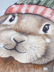 Evans Lichfield Winter Rabbit Piped Cushion - Bild 4 von 4
