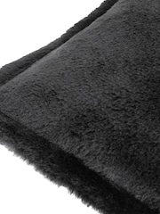 Furn Black Kallu Reversible Faux Fur Cushion - Image 3 of 4