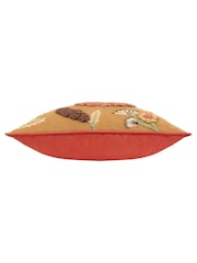 Wylder Autumn Gold Mushroom Dell 100% Cotton Embroidered Cushion - Image 3 of 5