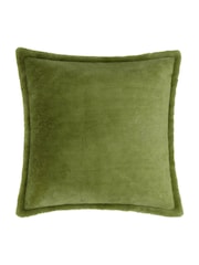 Furn Olive Kallu Reversible Faux Fur Cushion - Image 2 of 4