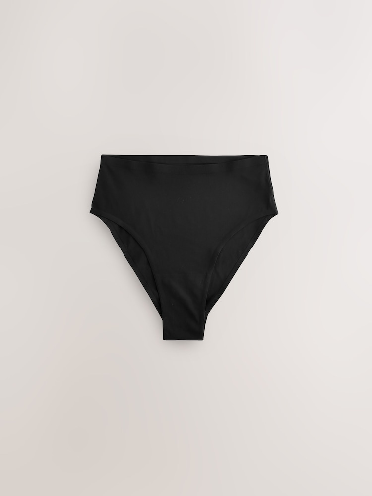 Black High Rise High Leg No VPL Comfort Knickers 7 Pack - Image 2 of 4