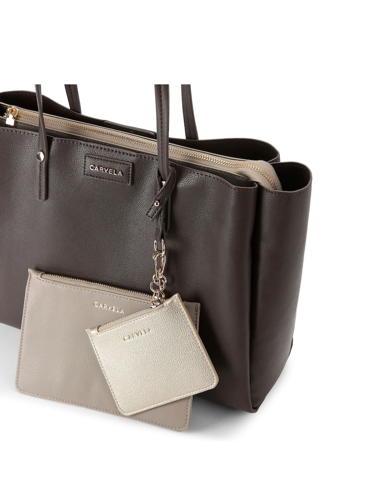 Carvela Freya Triple Compartment Tote Bag with Removable Pouches - Image 4 of 4