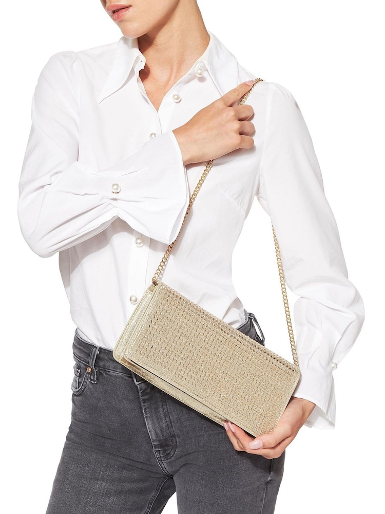 KG Kurt Geiger Gold Clutch Fleur Box Bag - Image 5 of 5