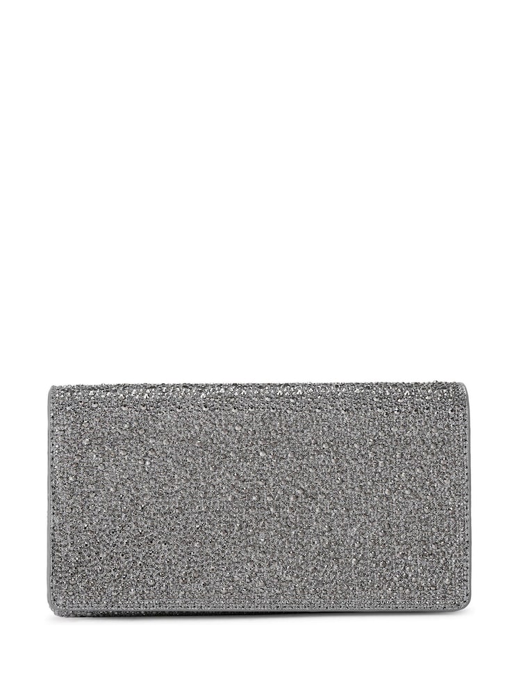 Kurt Geiger London Pewter Brinda Clutch Bag - Image 1 of 5
