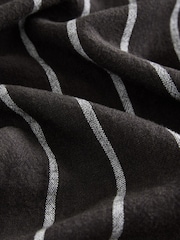 Black Striped Linen Blend Woven Pyjamas Bottoms - Image 8 of 9