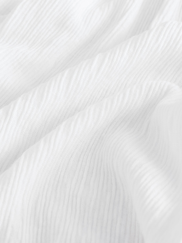 Blanc - Robe courte en jersey texturé à bretelles - Image 3 of 3