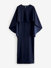 Azul marino - Vestido largo con capa - Imagen 5 de 6