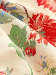 Ecru/Cream & Red Floral Volume Sleeve Tie Mini Dress - Image 7 of 7