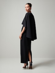 Negro - Vestido largo con capa - Imagen 2 de 6