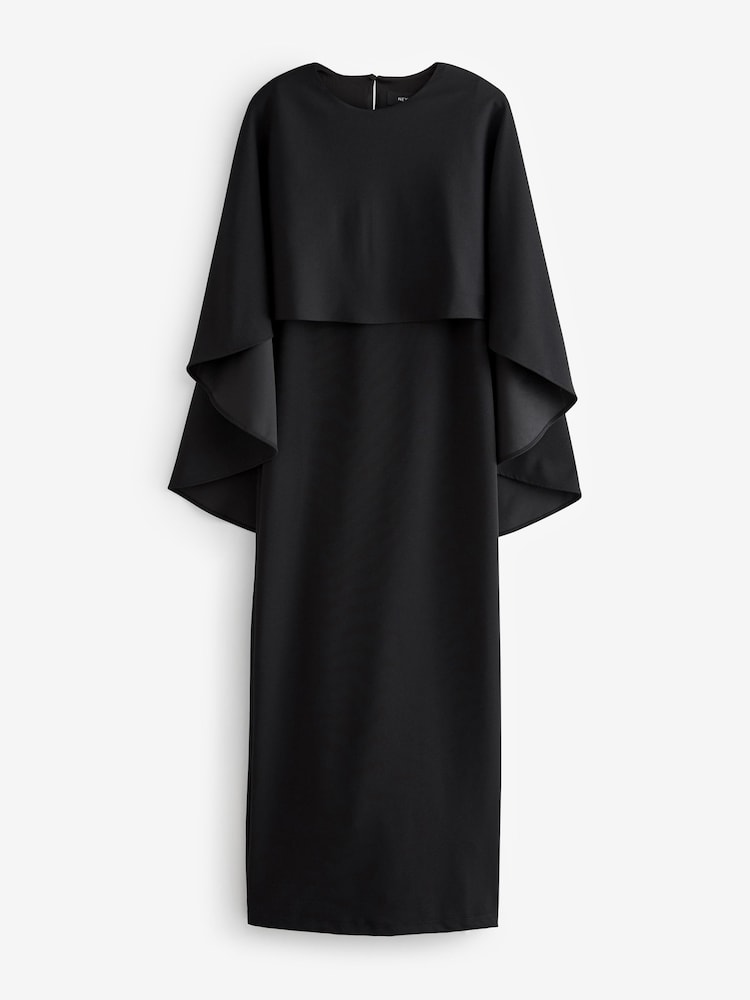 chinese dress ladies Smak Parlour Plus Size Black Feathered Cape Maxi Dress main image 0