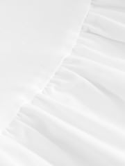 White Sleeveless Racer Puffball 100% Cotton Midi Dress - Image 4 of 5
