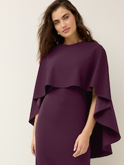 Rojo burdeos - Vestido largo con capa - Imagen 3 de 5