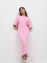 Pink City Fruit Short Sleeve Crew Neck Jersey Back Graphic Midi Dress - Image 2 of 9