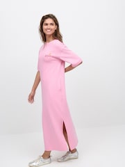 Pink City Fruit Short Sleeve Crew Neck Jersey Back Graphic Midi Dress - Image 3 of 9