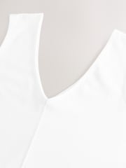 Blanco - 100% Cotton V-Neck Jersey Mini Summer Dress - Imagen 2 de 3