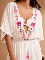 Love & Roses Ivory Embroidered Kaftan - Image 2 of 4