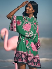 Caftan Love & Roses tropical en viscose - Image 2 of 4