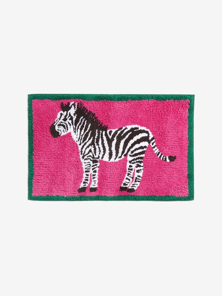 Pink Zebra 100% Cotton Bath Mat - Image 3 of 3