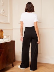 Love & Roses Black Petite Ponte Jersey Wide Leg Trousers - Image 4 of 4