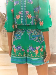 Floral vert - Short V&A I Love & Roses imprimé 100% coton - Image 4 de 4