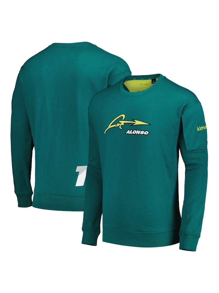 Fanatics Green F1 Aston Martin Cognizant F1 Official Kimoa Fernando Alonso Embroidery Sweatshirt - Image 1 of 3